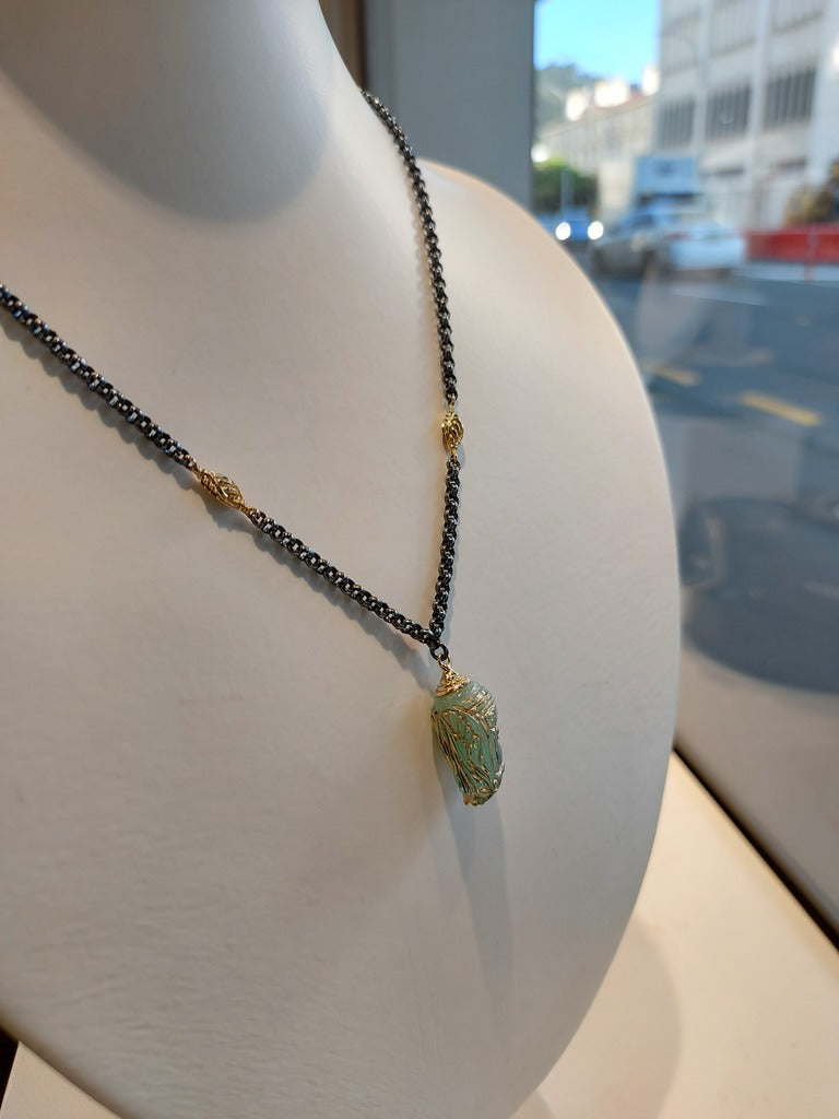 Window Display Showcase - Glass Chrysalis Necklace