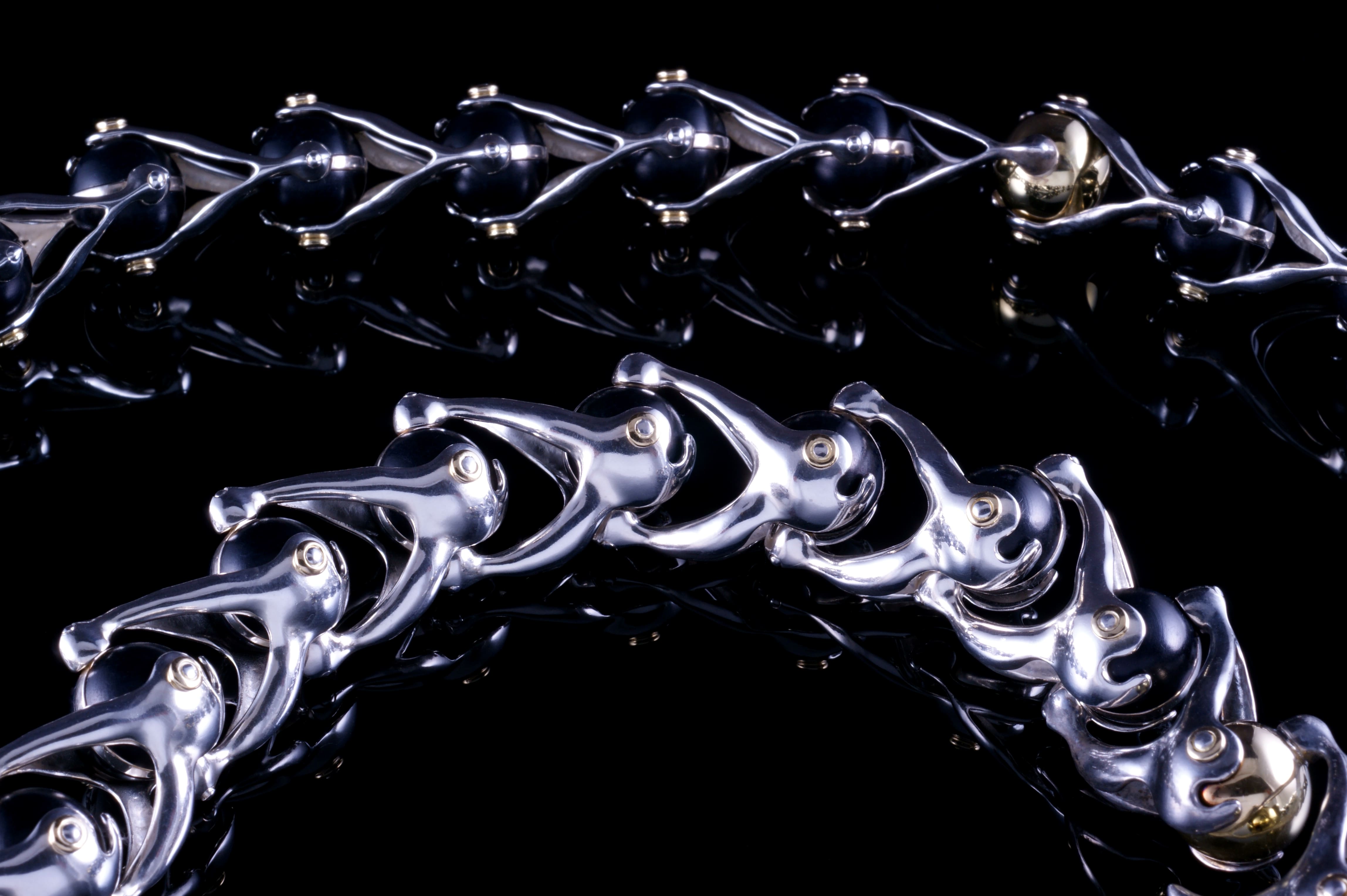 Articulated Necklace x5 Gold Balls