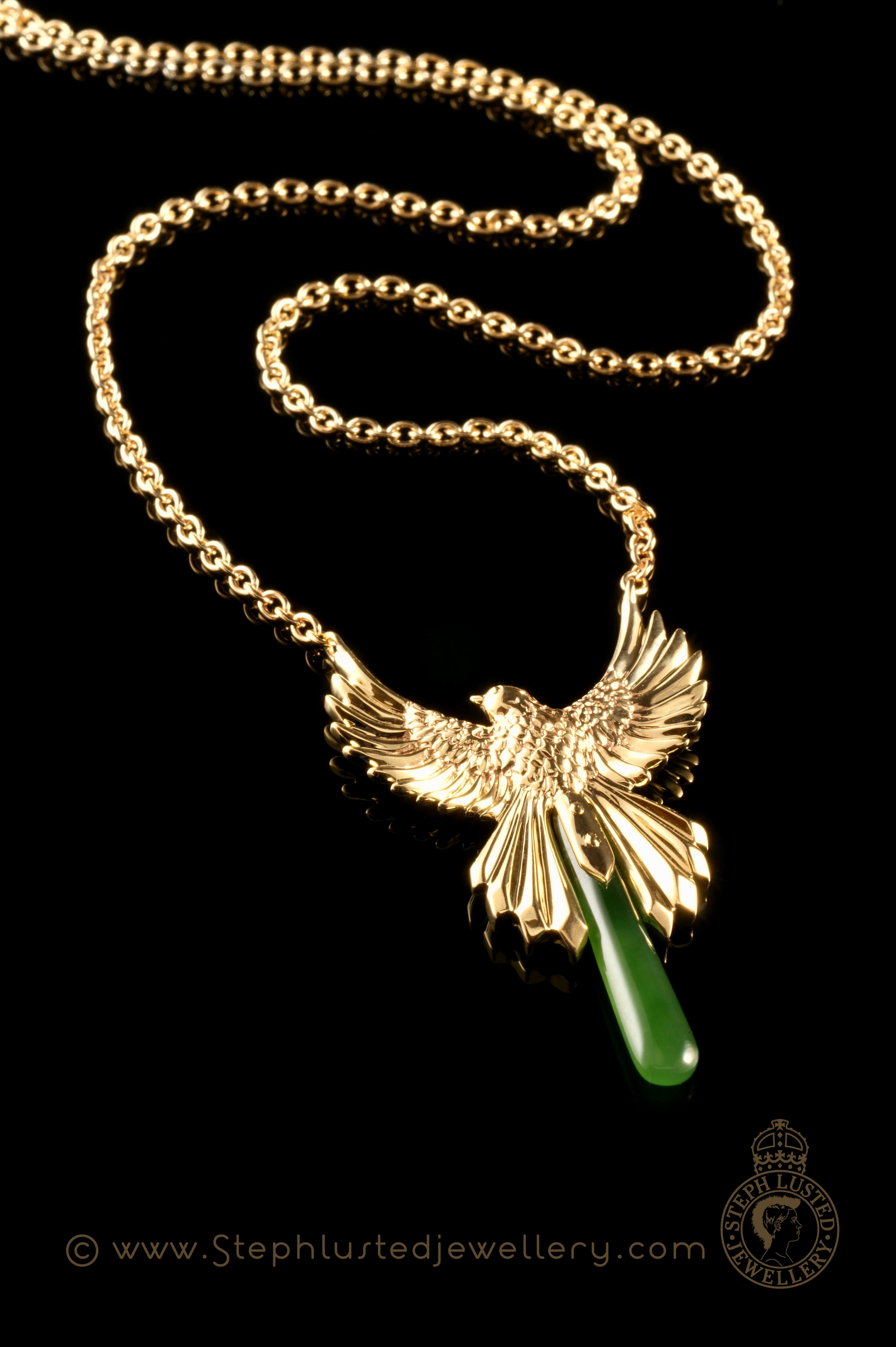Fantail & Greenstone Pendant