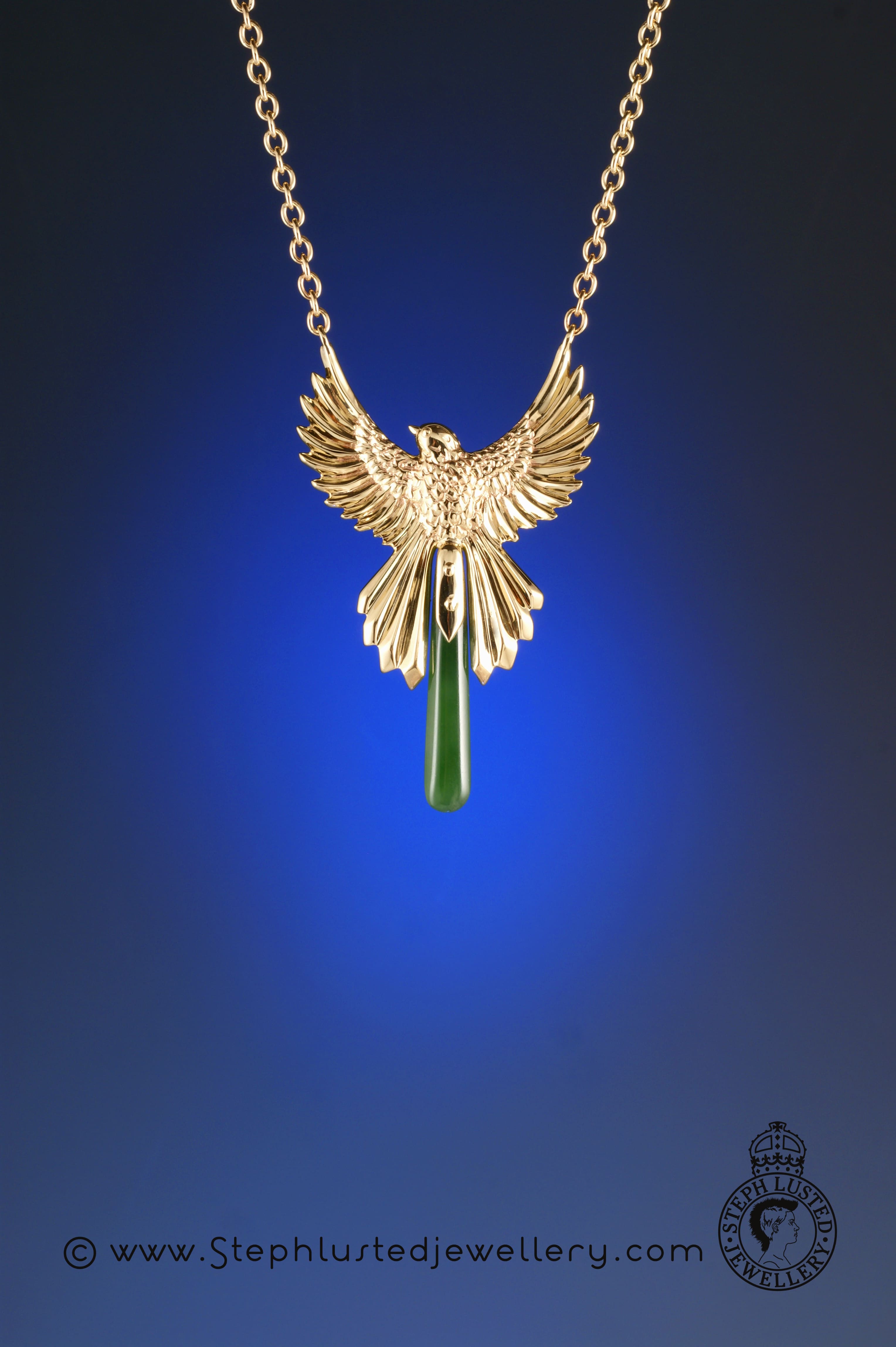 Fantail & Greenstone Pendant