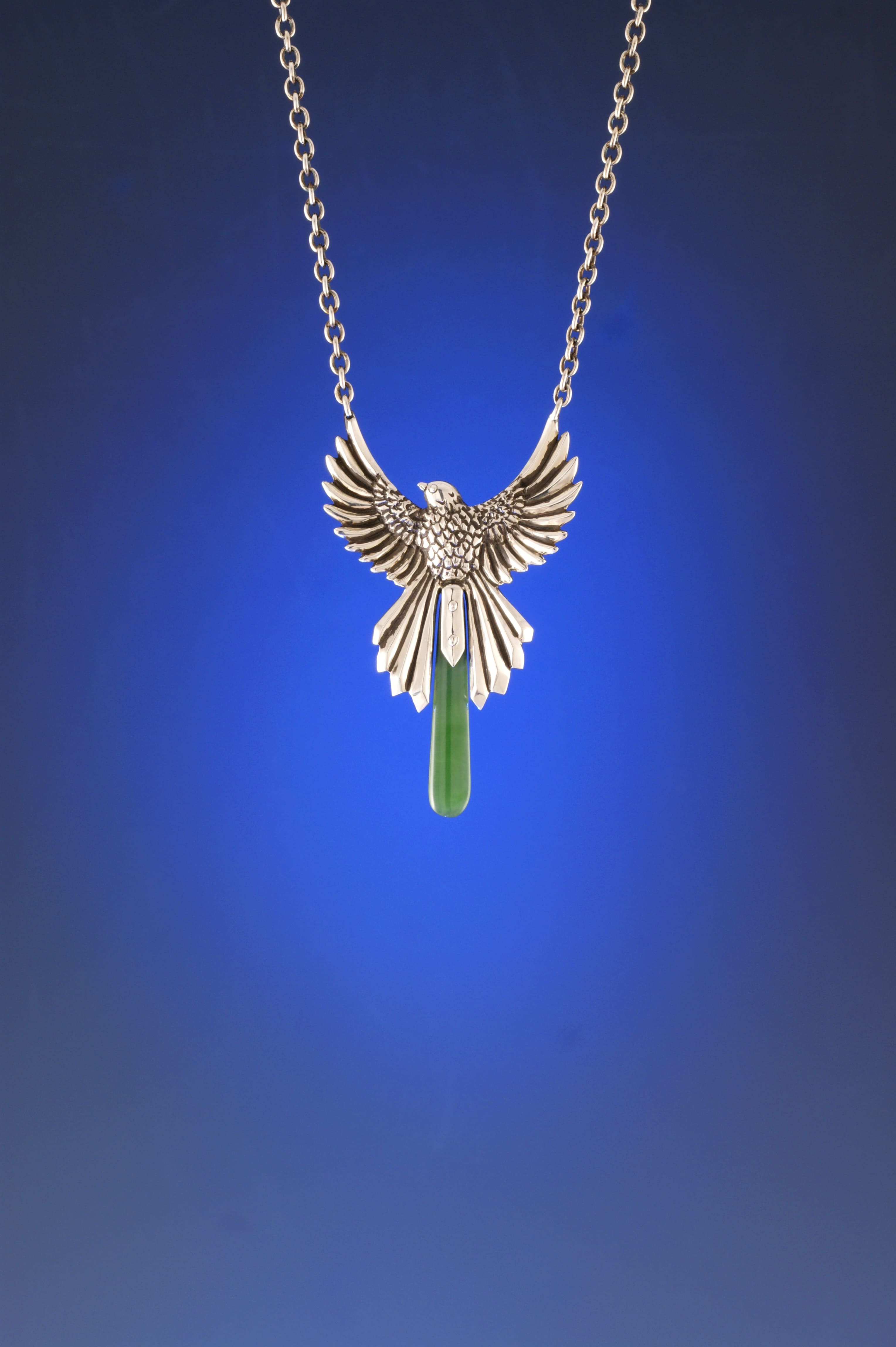 Fantail & Greenstone Pendant