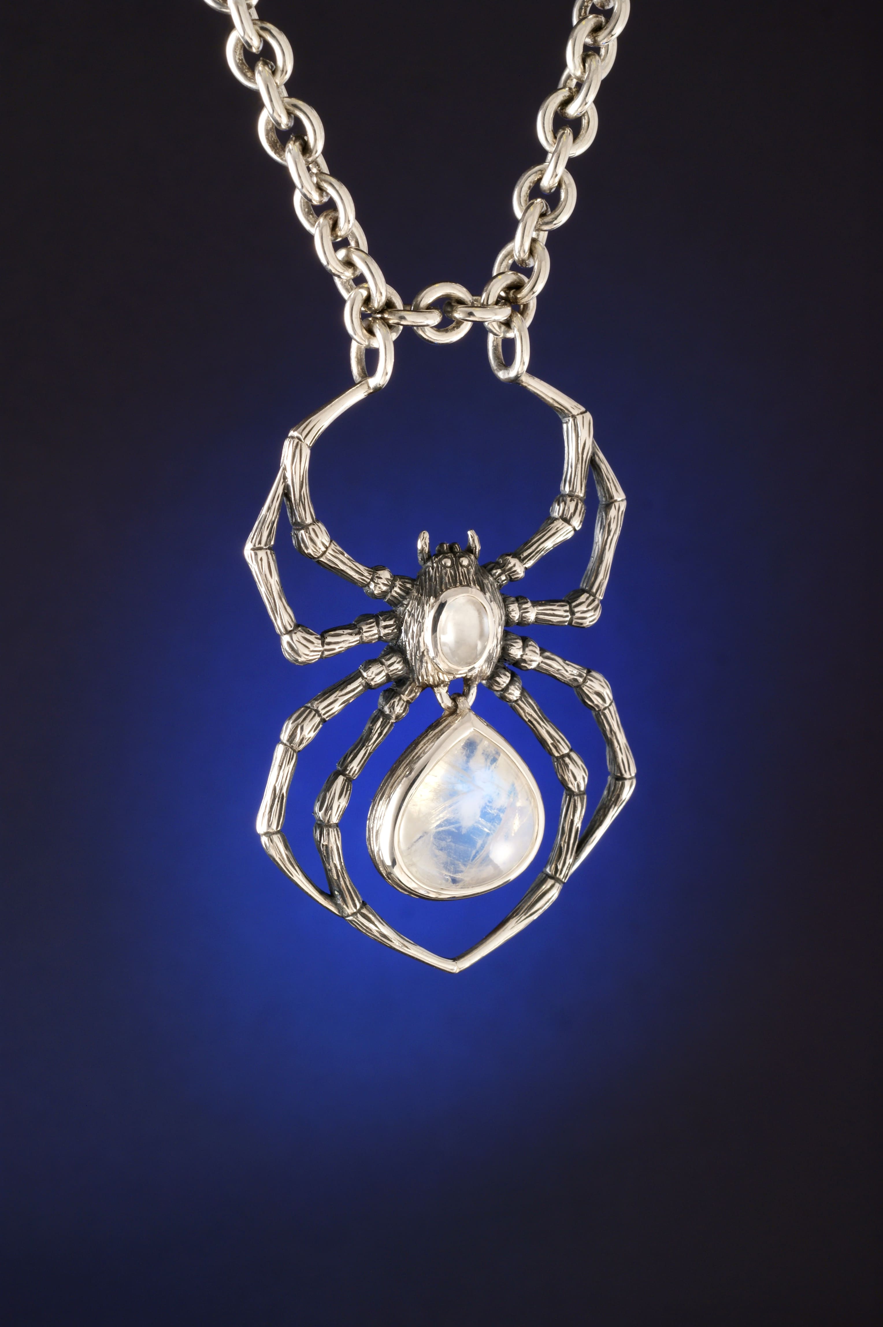 Moonstone Spider Necklace