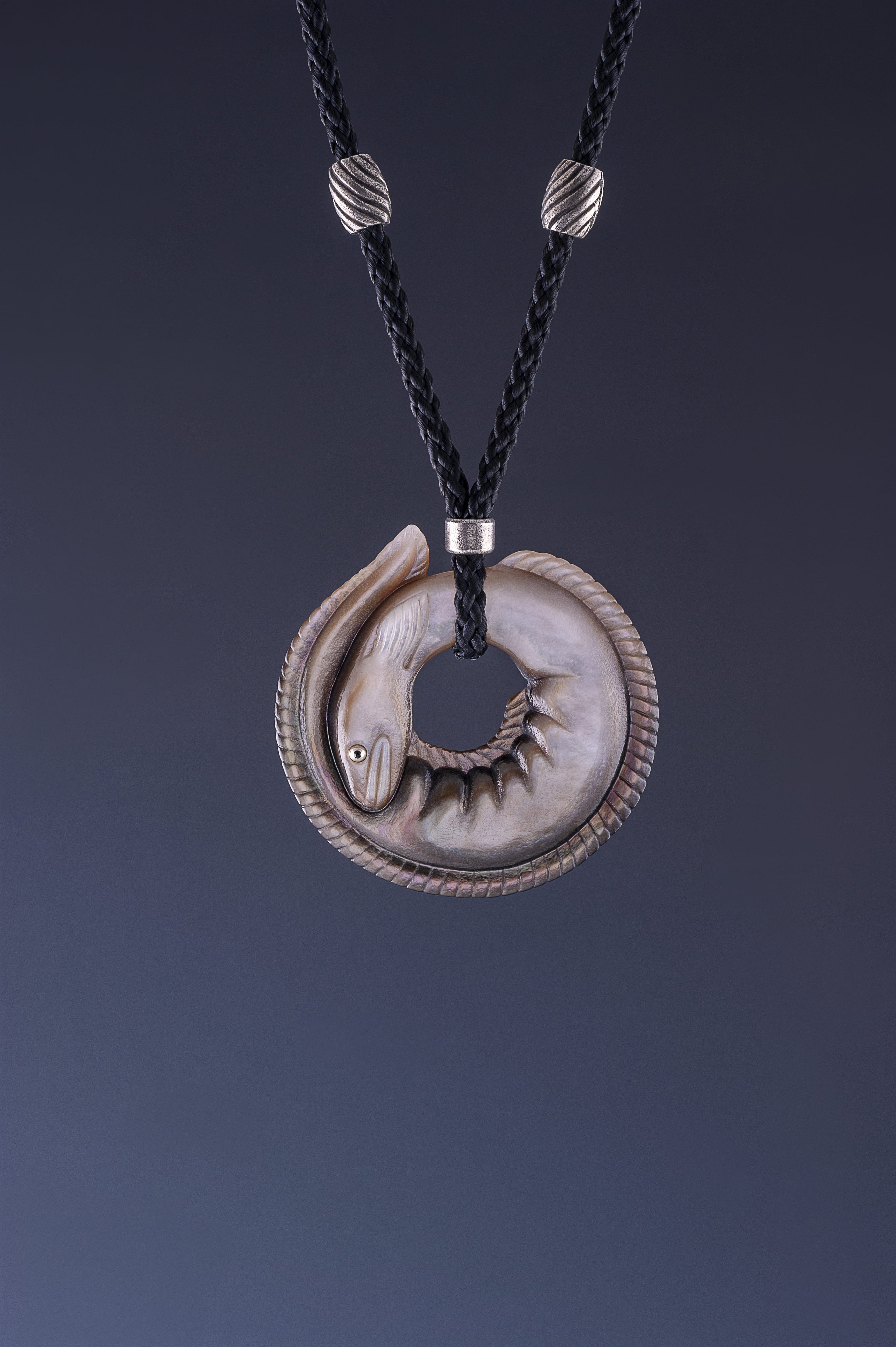 Mother of Pearl Tuna / Longfin Eel Necklace