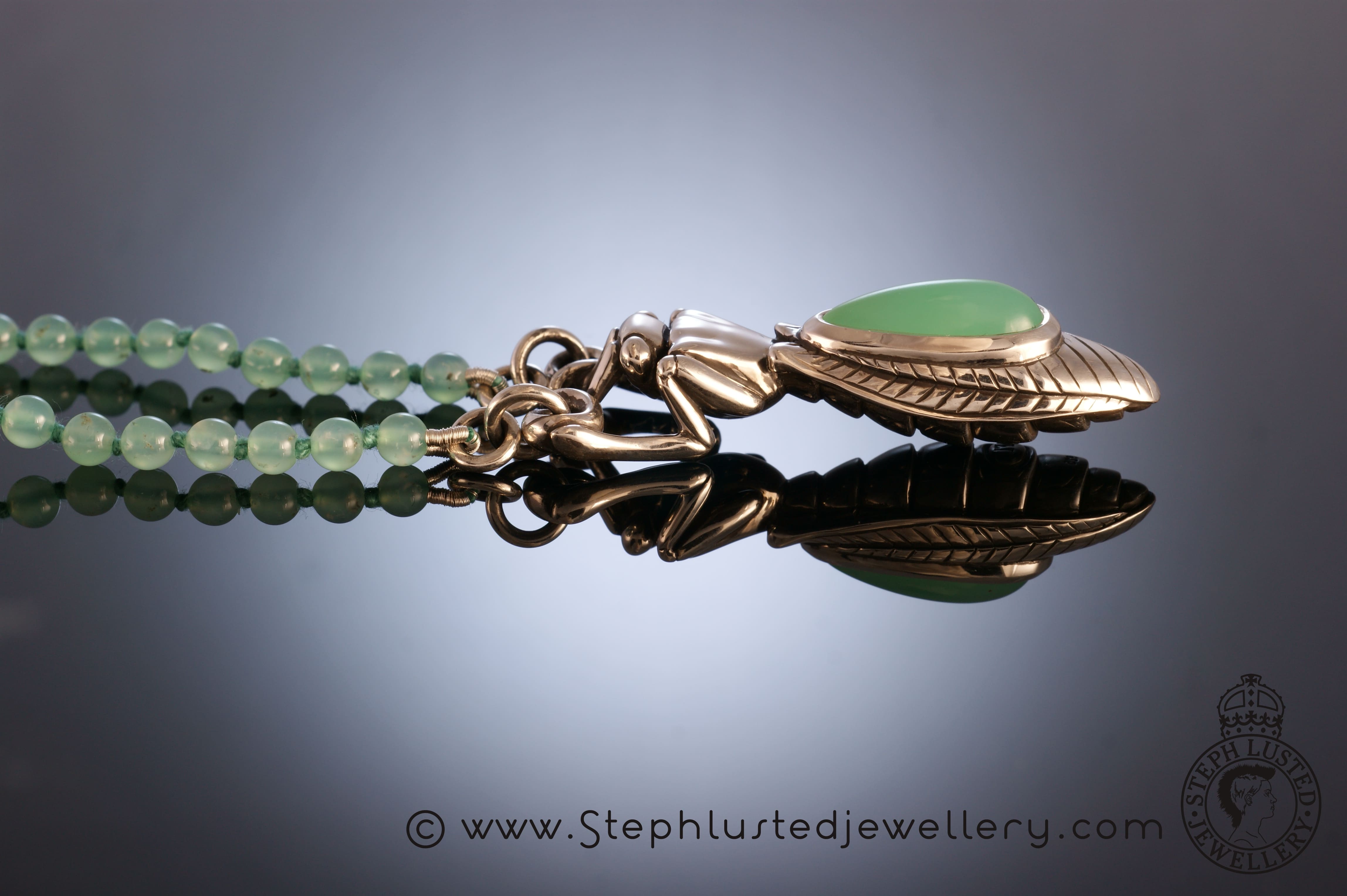 Praying Mantis & Chrysoprase Beads