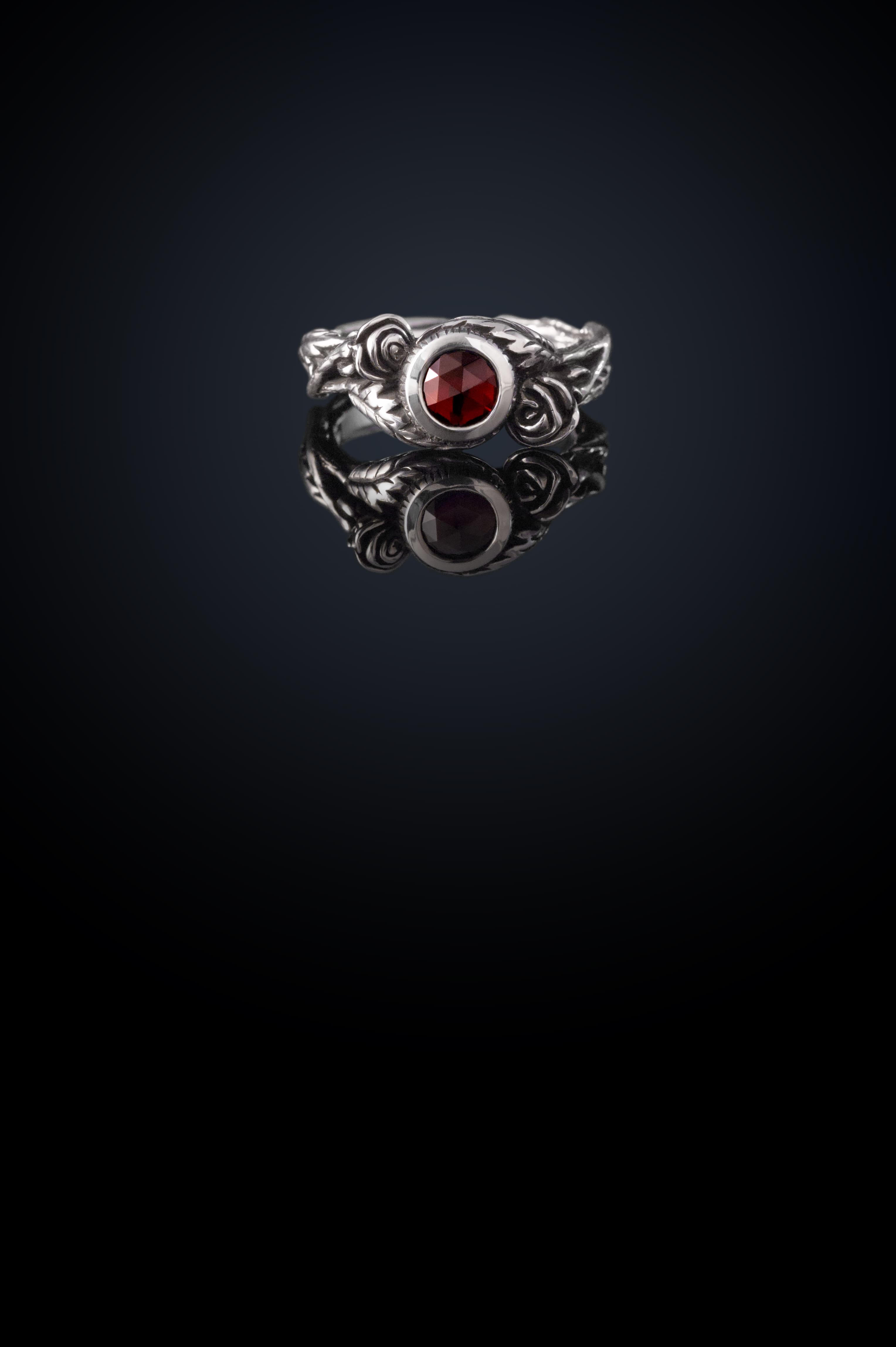 Rose and Thorn Ring - Silver