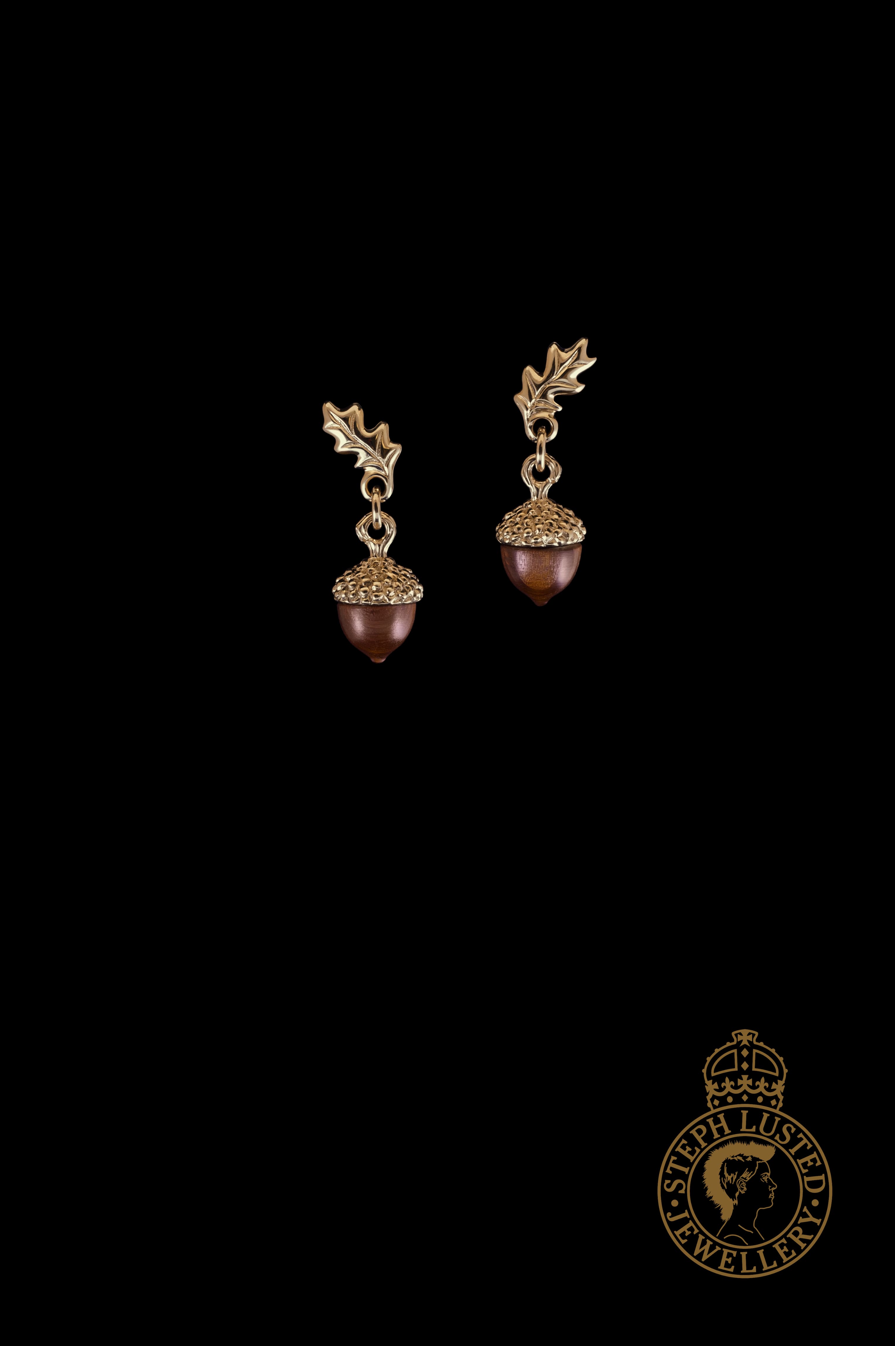 Acorn & Oak Leaf Earrings - GOLD
