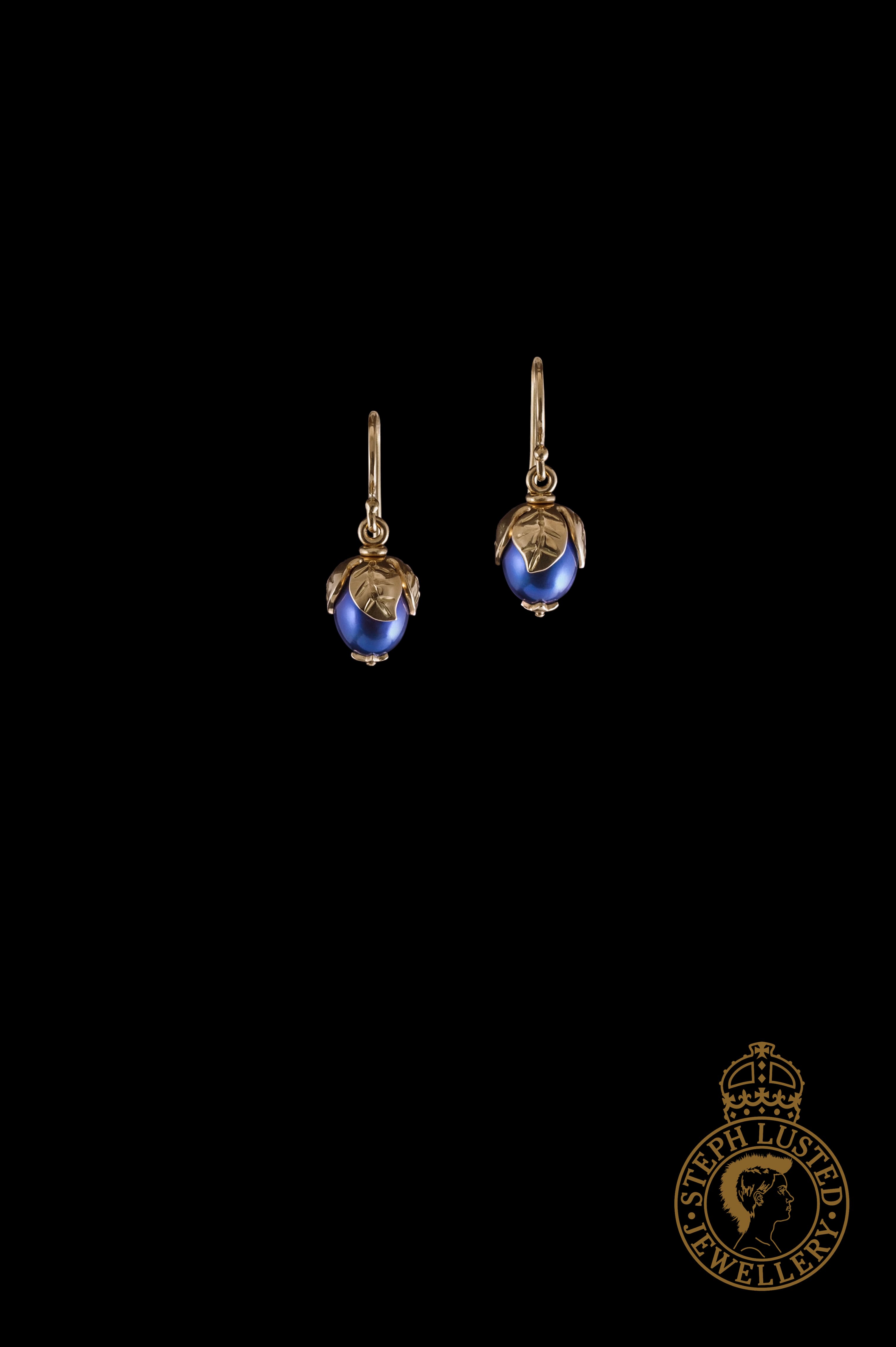 Blueberry Earrings - GOLD/Purple