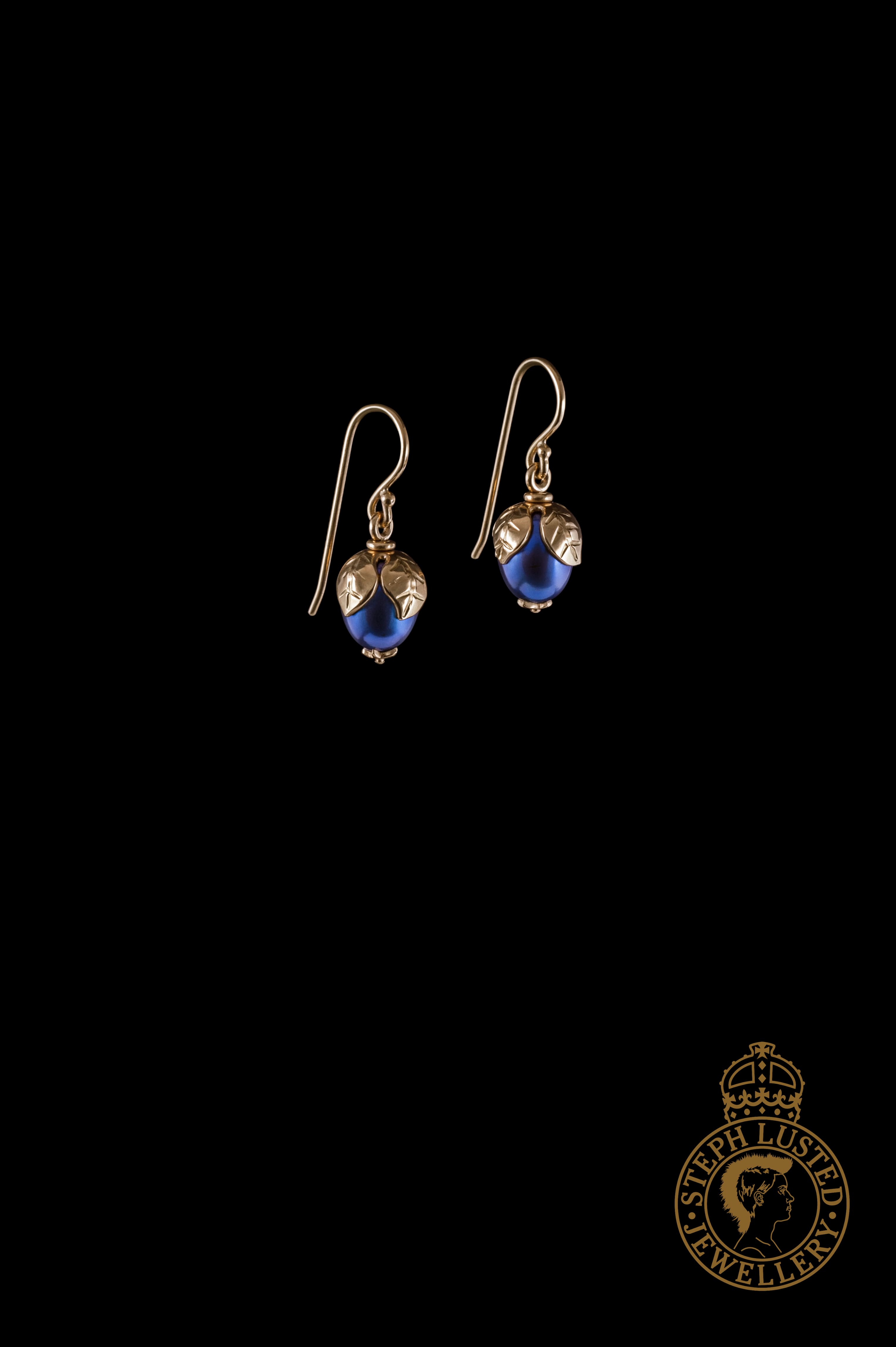 Blueberry Earrings - GOLD/Purple