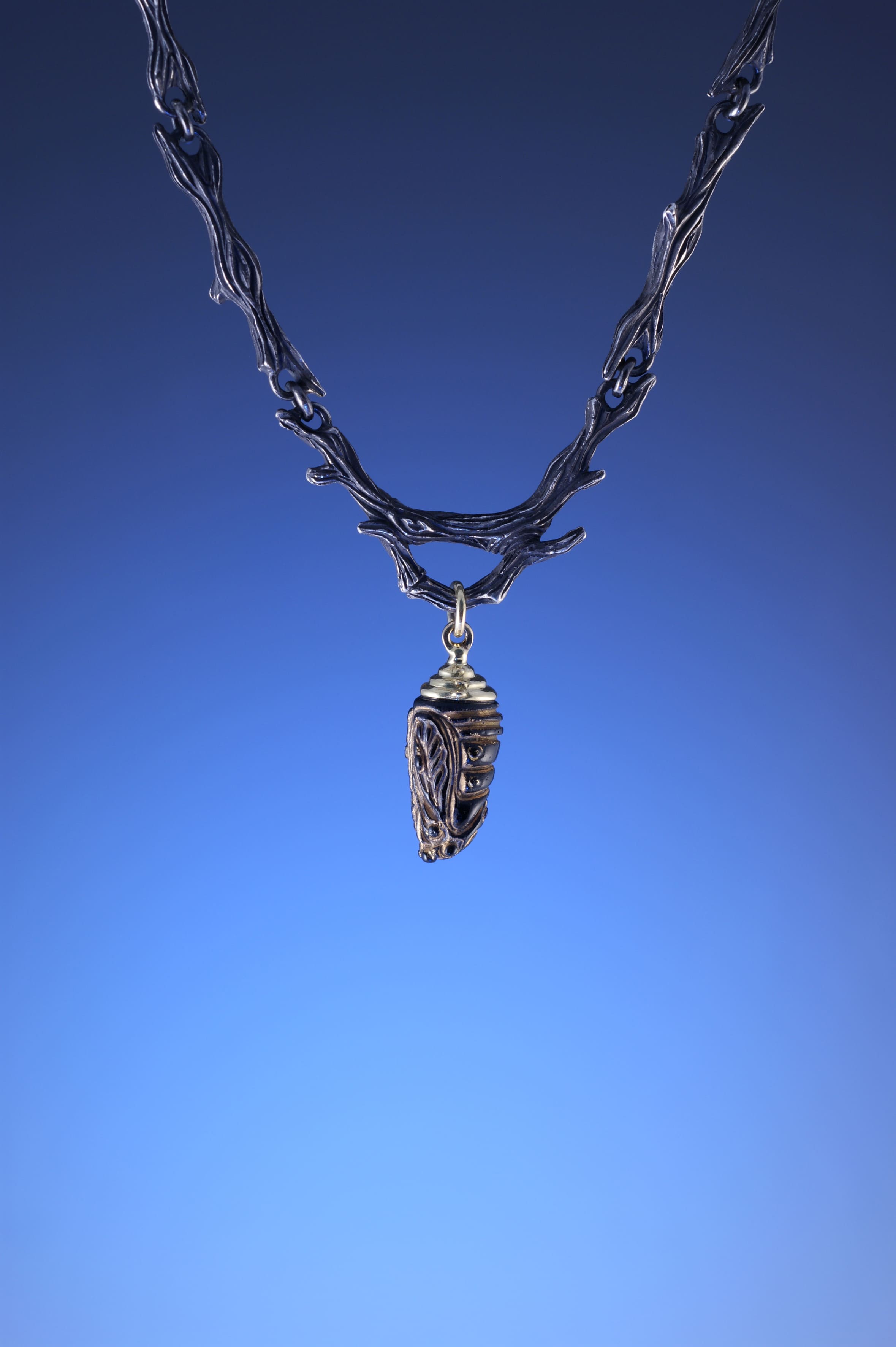 Chrysalis from a branch Necklace