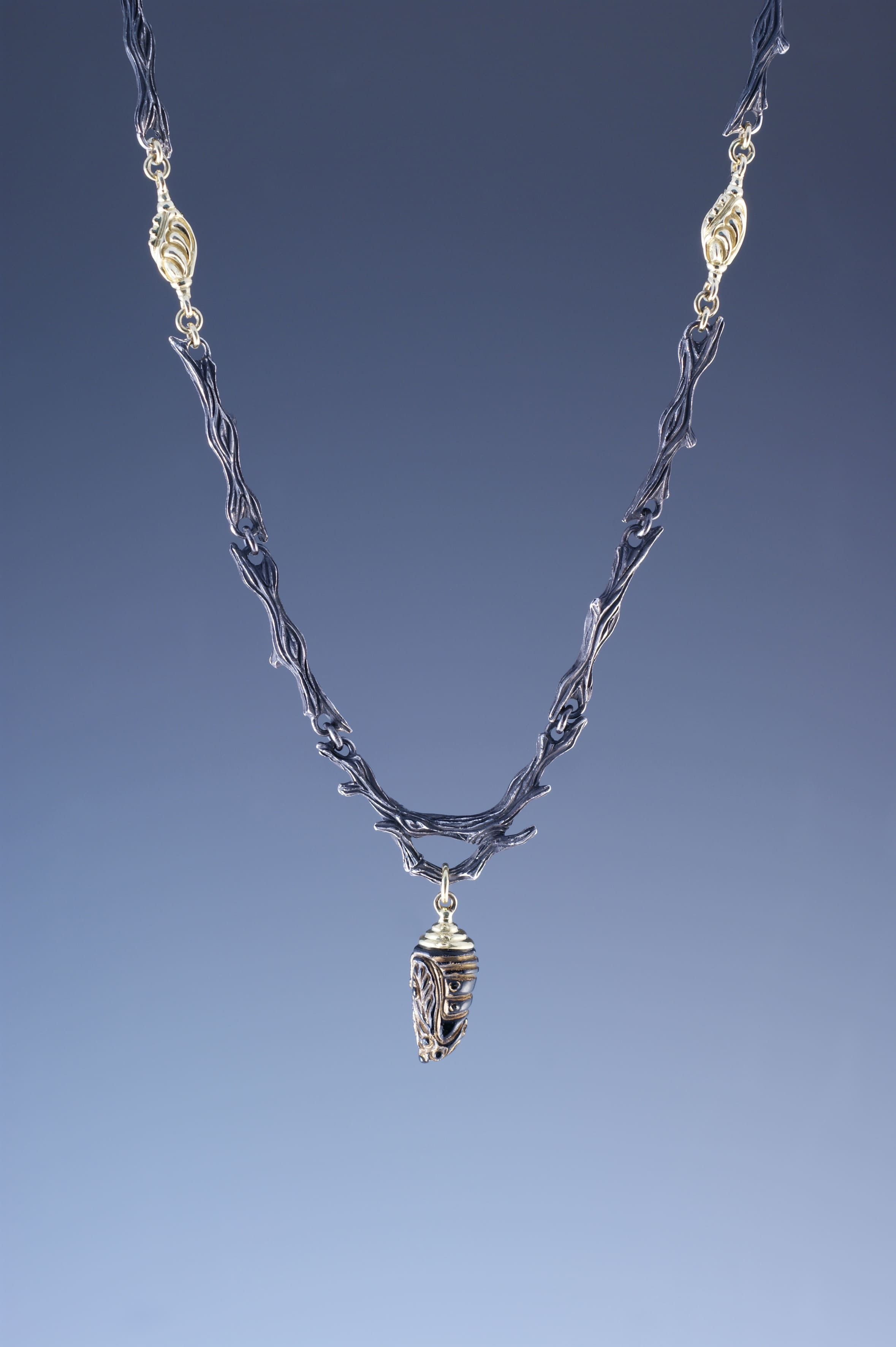 Chrysalis from a branch Necklace