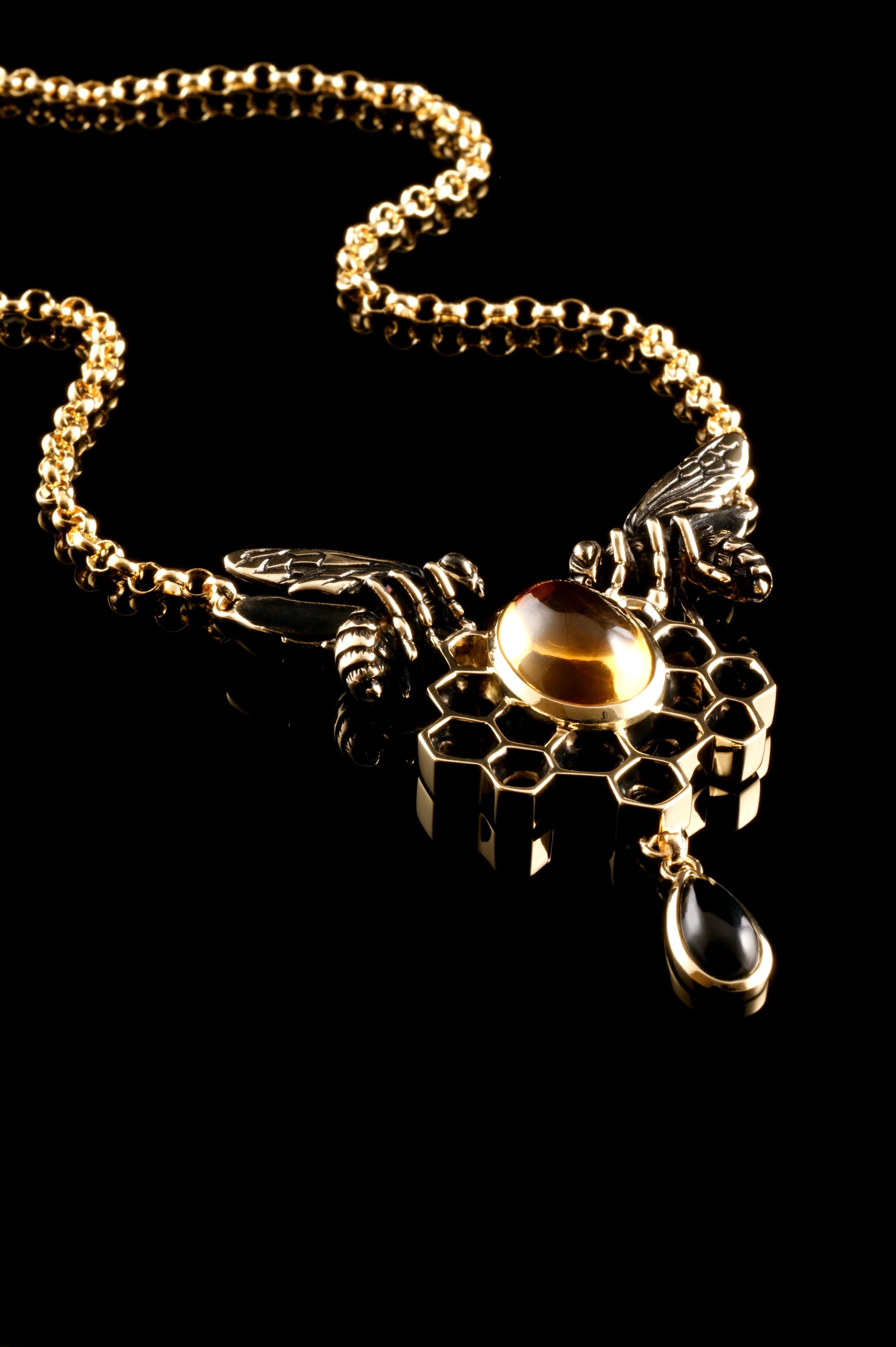 Double Honey Bee Necklace