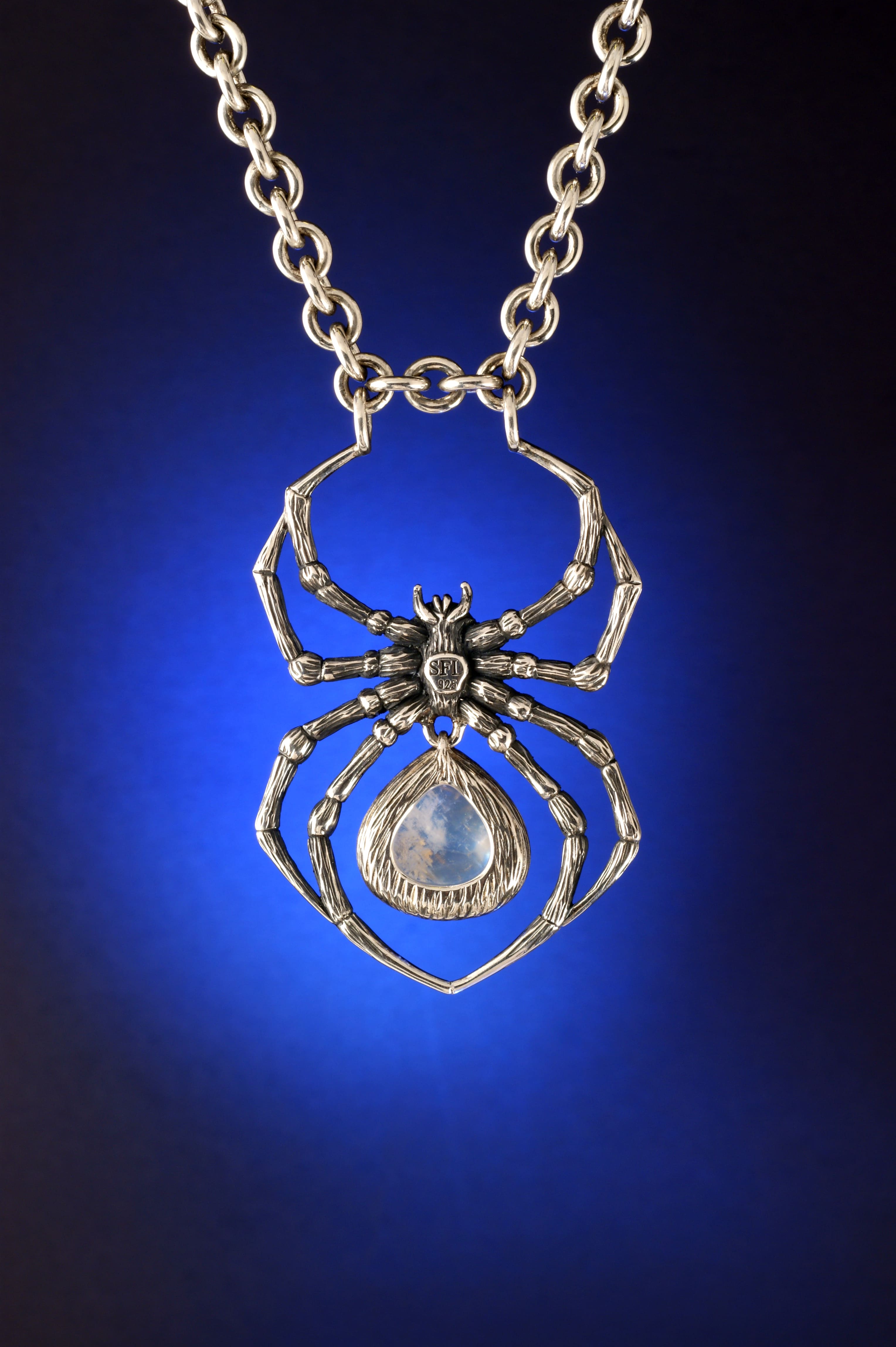 Moonstone Spider Necklace